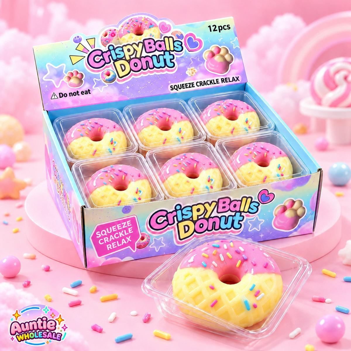 12PC DONUT CRISPY CLAY SQUISHY