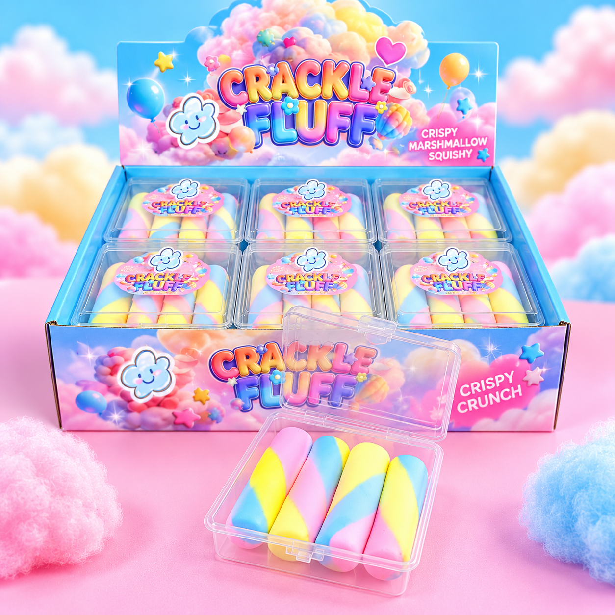 Rainbow candy crunchy squishy wholesale case