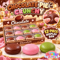 12pc Chocolate Pie Crunchy squishy display box in brown pink and green