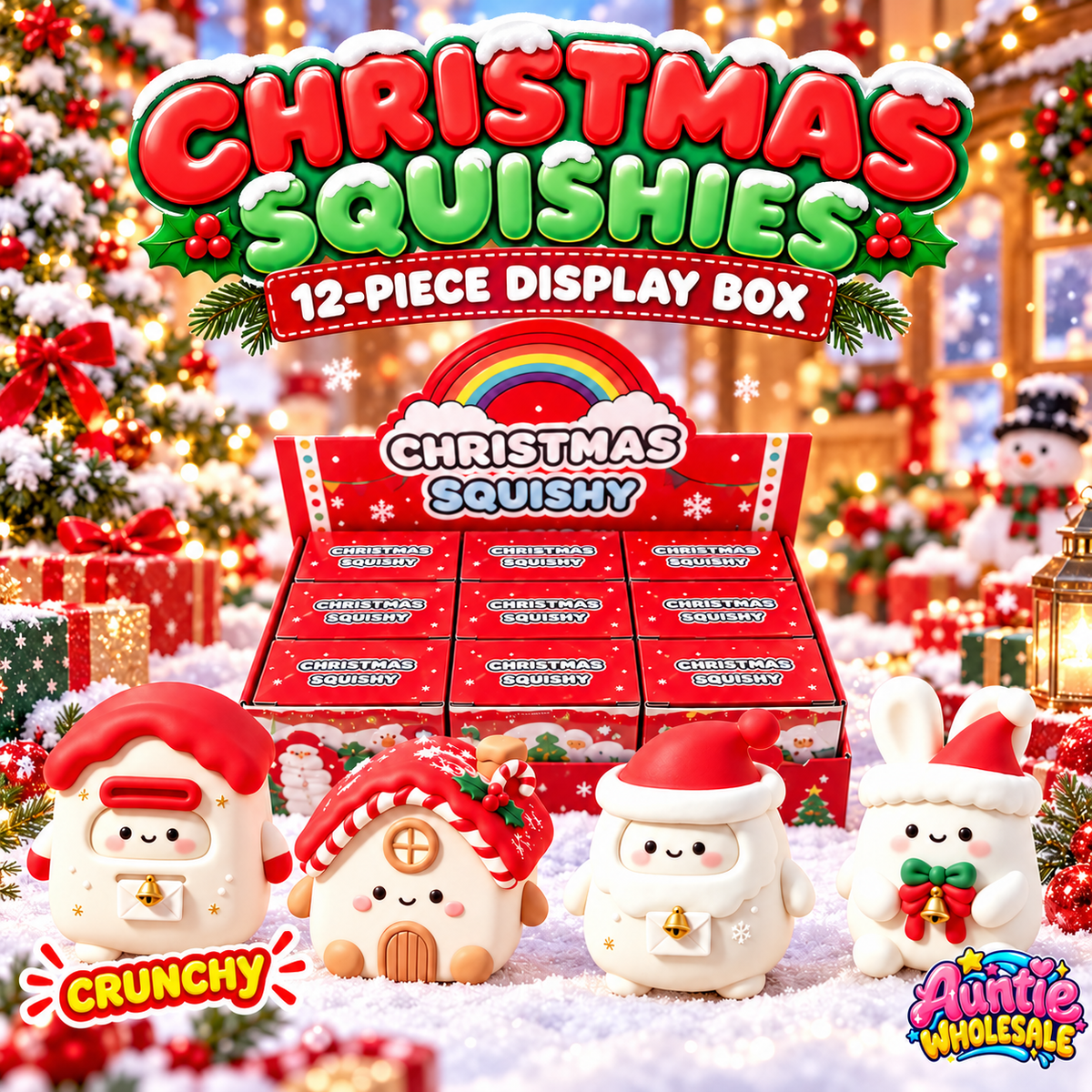 Christmas crunchy squishies 12-piece display box