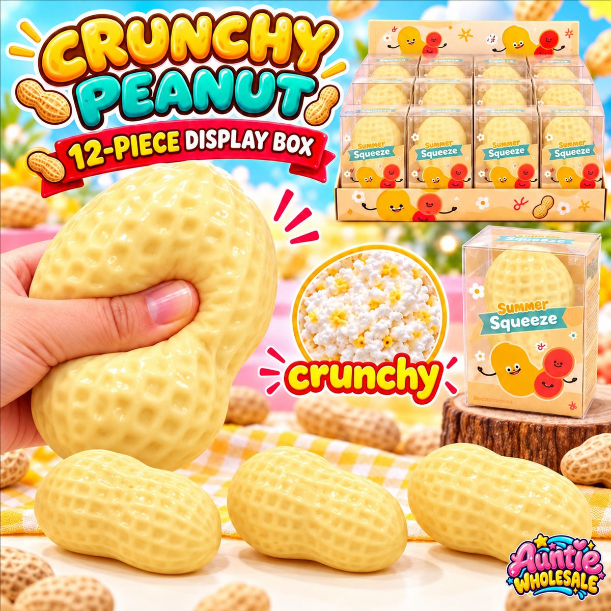 RC-SQ-0043 crunchy peanut squishy 12-piece wholesale display box