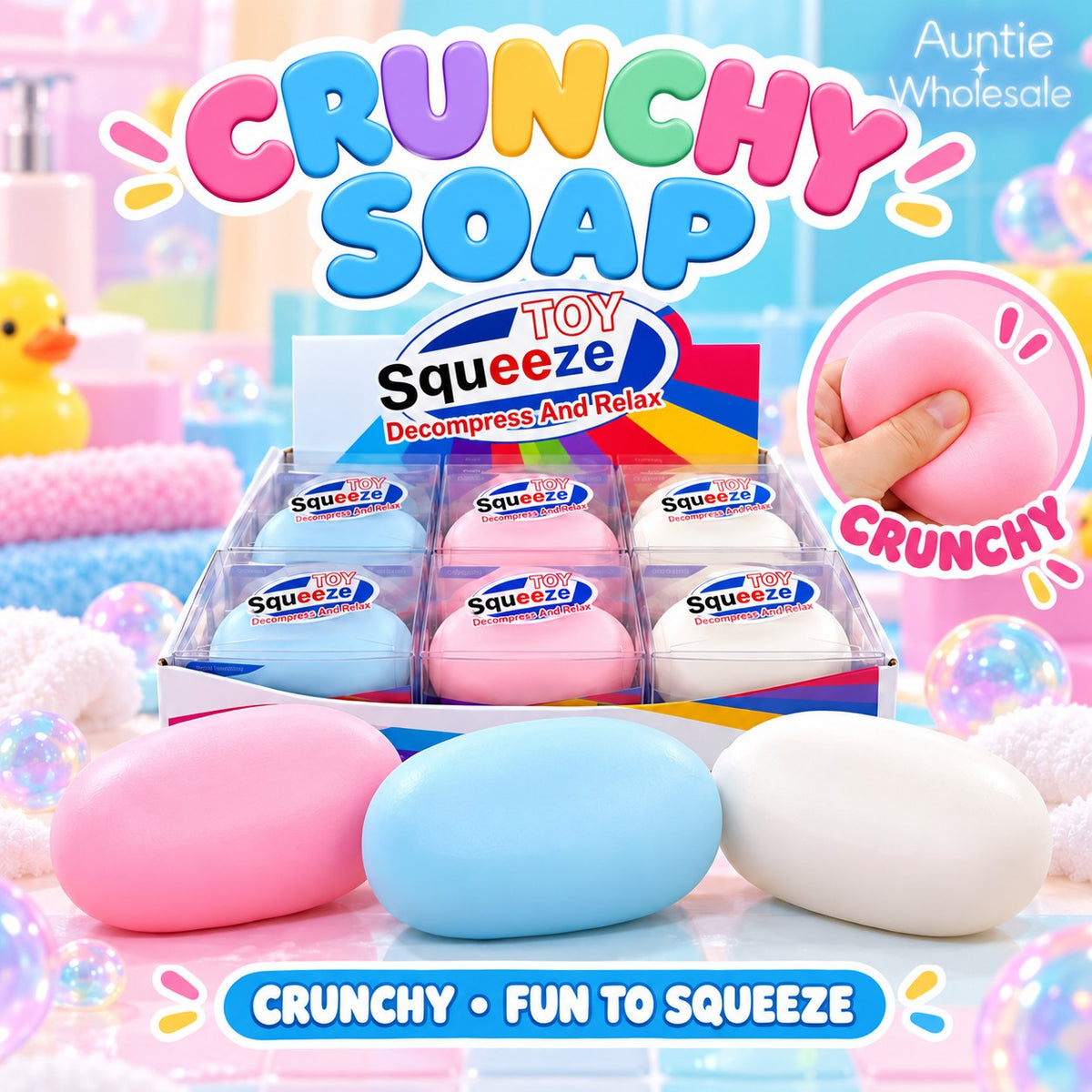 RC-SQ-0051 soap crunchy squishy 12-piece wholesale display box