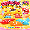 Crunchy sausage dog squishy 12-piece wholesale display